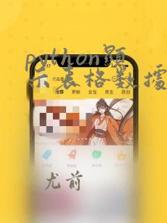 python显示表格数据