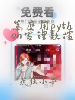 怎么用python处理数据和统计