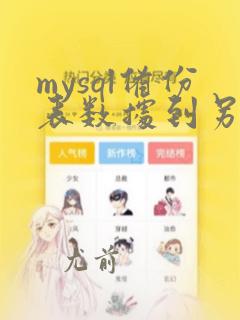 mysql备份表数据到另一张表