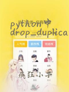 python中drop_duplicates