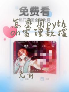 怎么用python处理数据和统计