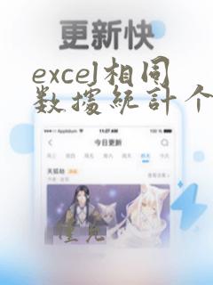 excel相同数据统计个数