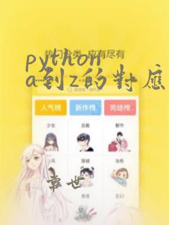 python a到z的对应编码