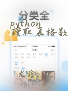 python 读取表格数据