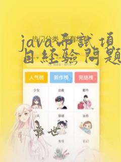 java面试项目经验问题