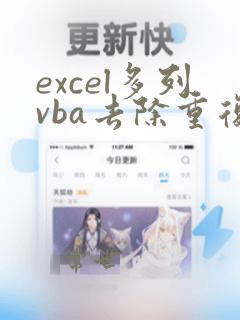 excel多列vba去除重复项