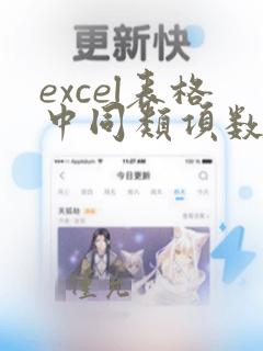 excel表格中同类项数据求和