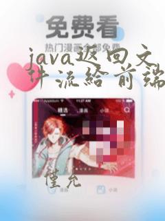 java返回文件流给前端