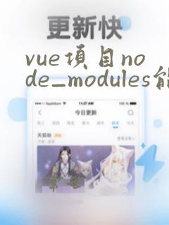 vue项目node_modules能删吗