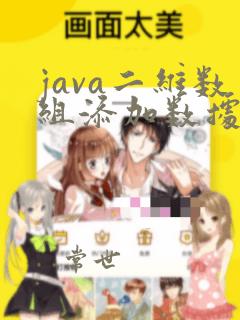 java二维数组添加数据