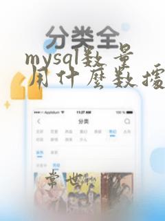 mysql数量用什么数据类型