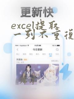 excel提取一列不重复数据