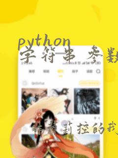 python 字符串 参数