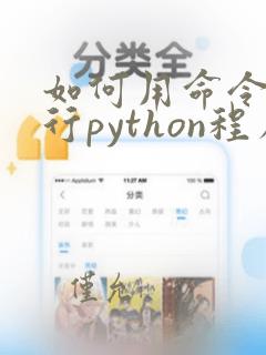 如何用命令行运行python程序