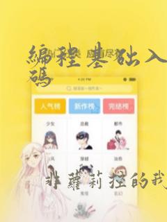 编程基础入门代码