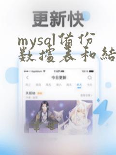 mysql备份数据表和结构