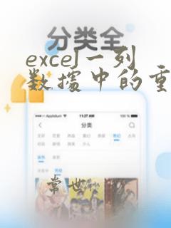 excel一列数据中的重复数据