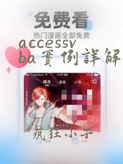 accessvba实例详解