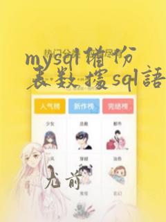 mysql备份表数据sql语句