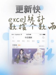 excel统计数据个数两个条件
