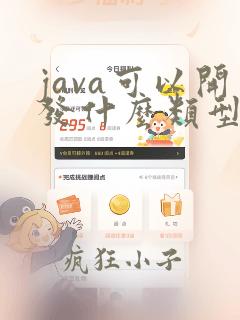 java可以开发什么类型的程序