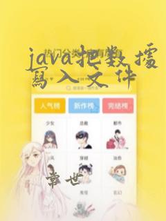 java把数据写入文件