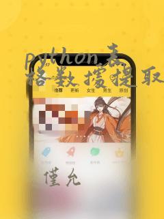 python表格数据提取
