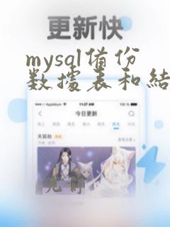 mysql备份数据表和结构