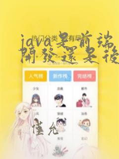 java是前端开发还是后端