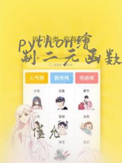python绘制二元函数图像