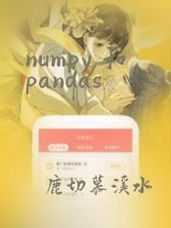 numpy 和pandas