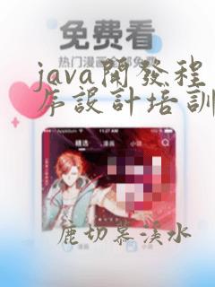 java开发程序设计培训