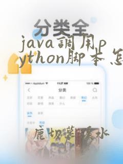 java调用python脚本怎么传参