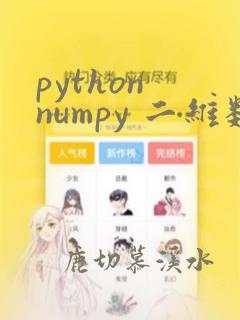 python numpy 二维数组