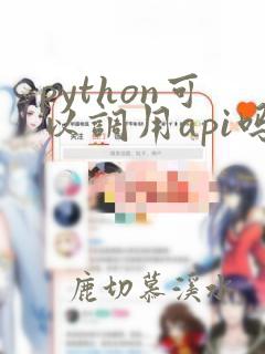 python可以调用api吗
