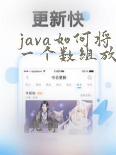 java如何将一个数组放入另一个数组