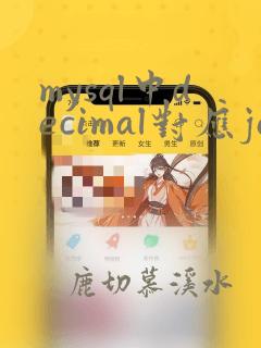 mysql中decimal对应java类型