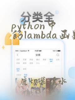 python中的lambda函数