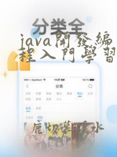 java开发编程入门学习班