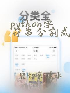 python字符串分割成列表