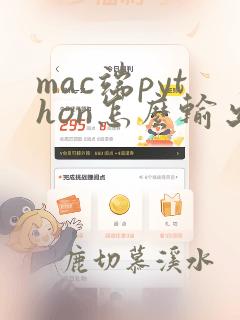 mac端python怎么输出到文件