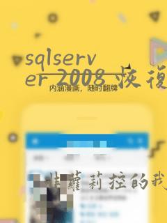 sqlserver 2008 恢复数据库