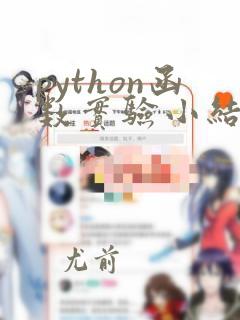 python函数实验小结