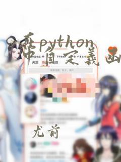在python中自定义函数