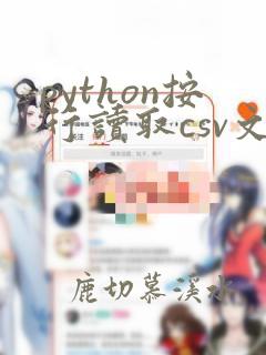 python按行读取csv文件
