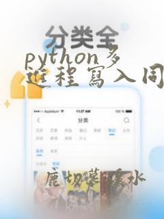 python多进程写入同一文件