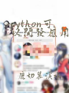 python可以开发应用程序吗