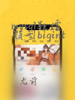 mysql数据类型bigint