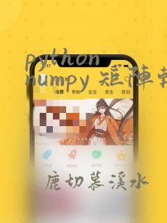 python numpy 矩阵转置