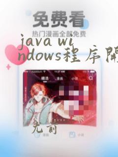 java windows程序开发